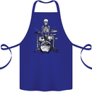Skeleton Drummer Drumming Drums Cotton Apron 100% Organic Royal Blue