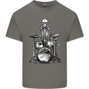 Skeleton Drummer Drumming Drums Mens Cotton T-Shirt Tee Top Charcoal
