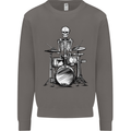 Skeleton Drummer Drumming Drums Mens Sweatshirt Jumper Charcoal