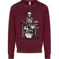 Skeleton Drummer Drumming Drums Mens Sweatshirt Jumper Maroon