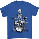 Skeleton Drummer Drumming Drums Mens T-Shirt 100% Cotton Royal Blue