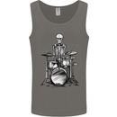 Skeleton Drummer Drumming Drums Mens Vest Tank Top Charcoal