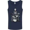 Skeleton Drummer Drumming Drums Mens Vest Tank Top Navy Blue