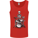 Skeleton Drummer Drumming Drums Mens Vest Tank Top Red