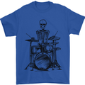 Skeleton Drummer Drums Drumming Mens T-Shirt 100% Cotton Royal Blue