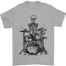 Skeleton Drummer Drums Drumming Mens T-Shirt 100% Cotton Sports Grey