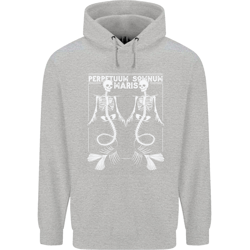 Skeleton Mermaids Eternal Sleep of the Sea Skulls Childrens Kids Hoodie Sports Grey