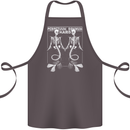 Skeleton Mermaids Eternal Sleep of the Sea Skulls Cotton Apron 100% Organic Dark Grey