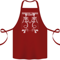 Skeleton Mermaids Eternal Sleep of the Sea Skulls Cotton Apron 100% Organic Maroon