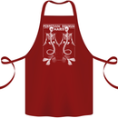 Skeleton Mermaids Eternal Sleep of the Sea Skulls Cotton Apron 100% Organic Maroon