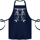 Skeleton Mermaids Eternal Sleep of the Sea Skulls Cotton Apron 100% Organic Navy Blue
