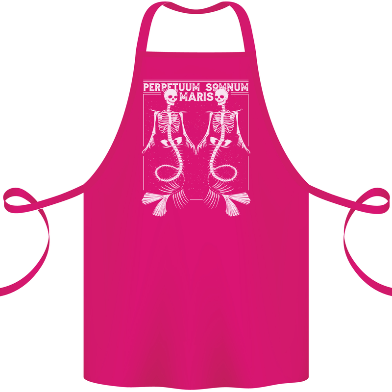 Skeleton Mermaids Eternal Sleep of the Sea Skulls Cotton Apron 100% Organic Pink