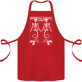 Skeleton Mermaids Eternal Sleep of the Sea Skulls Cotton Apron 100% Organic Red