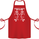 Skeleton Mermaids Eternal Sleep of the Sea Skulls Cotton Apron 100% Organic Red