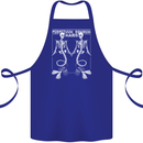 Skeleton Mermaids Eternal Sleep of the Sea Skulls Cotton Apron 100% Organic Royal Blue