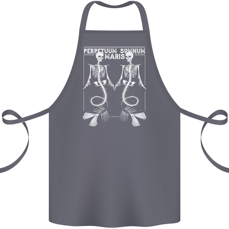 Skeleton Mermaids Eternal Sleep of the Sea Skulls Cotton Apron 100% Organic Steel