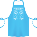 Skeleton Mermaids Eternal Sleep of the Sea Skulls Cotton Apron 100% Organic Turquoise