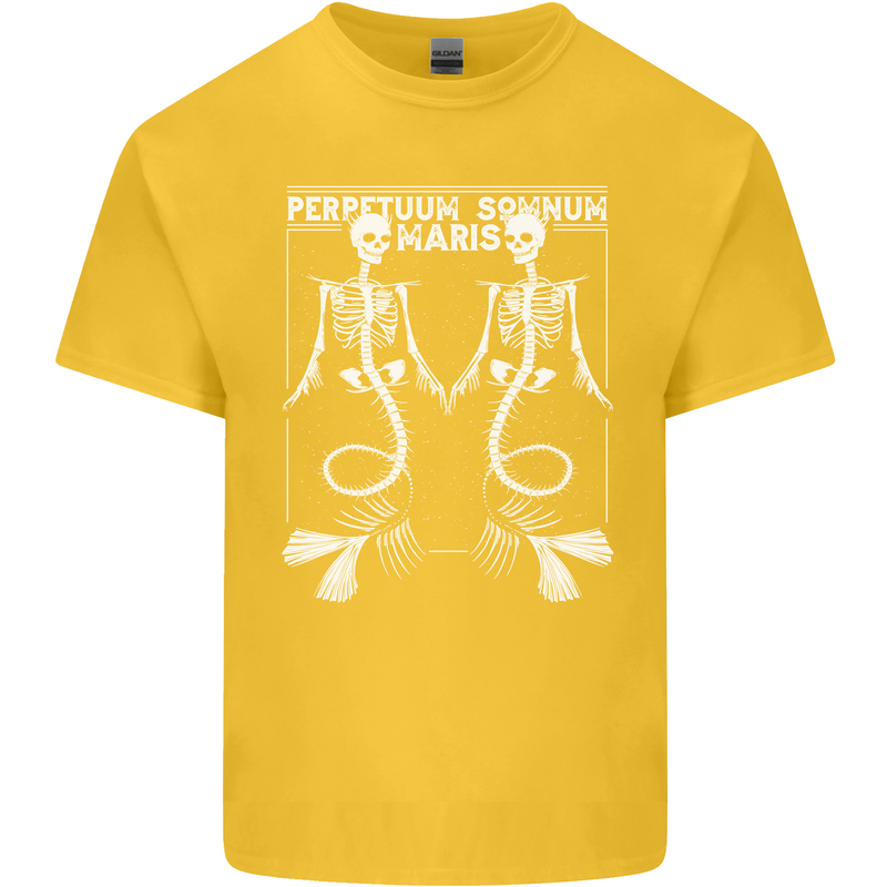 Skeleton Mermaids Eternal Sleep of the Sea Skulls Kids T-Shirt Childrens Yellow