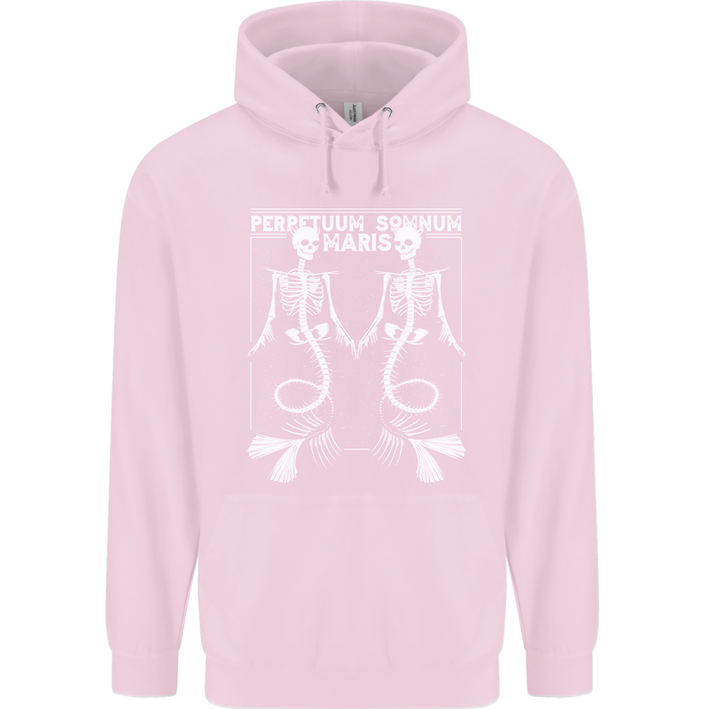 Skeleton Mermaids Eternal Sleep of the Sea Skulls Mens 80% Cotton Hoodie Light Pink