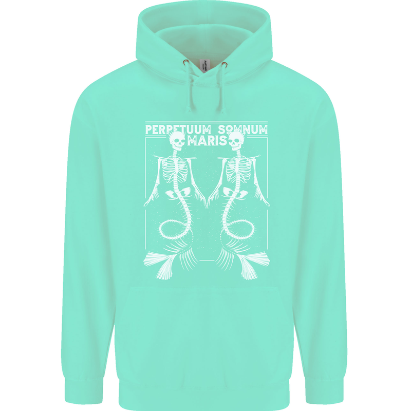 Skeleton Mermaids Eternal Sleep of the Sea Skulls Mens 80% Cotton Hoodie Peppermint