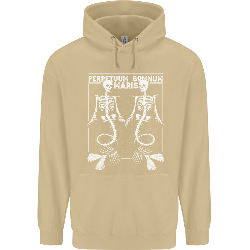 Skeleton Mermaids Eternal Sleep of the Sea Skulls Mens 80% Cotton Hoodie Sand
