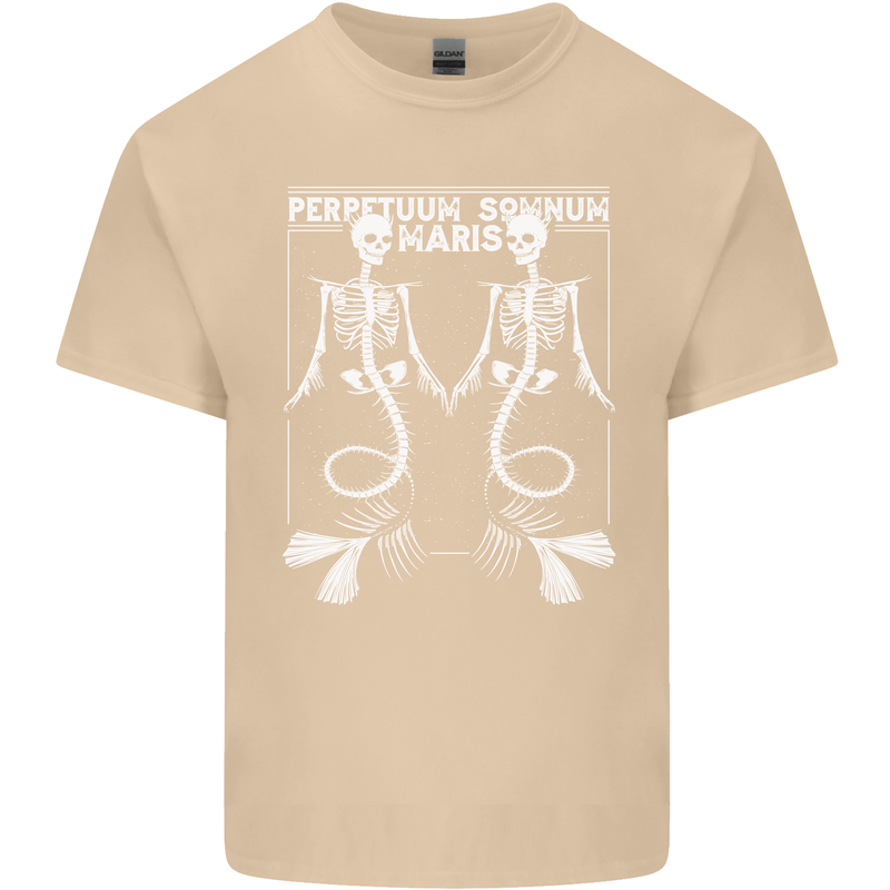 Skeleton Mermaids Eternal Sleep of the Sea Skulls Mens Cotton T-Shirt Tee Top Sand