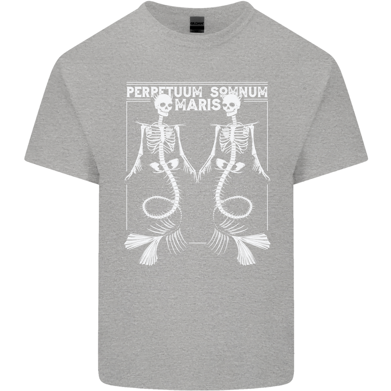 Skeleton Mermaids Eternal Sleep of the Sea Skulls Mens Cotton T-Shirt Tee Top Sports Grey