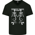 Skeleton Mermaids Eternal Sleep of the Sea Skulls Mens V-Neck Cotton T-Shirt Black