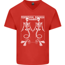 Skeleton Mermaids Eternal Sleep of the Sea Skulls Mens V-Neck Cotton T-Shirt Red