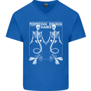 Skeleton Mermaids Eternal Sleep of the Sea Skulls Mens V-Neck Cotton T-Shirt Royal Blue