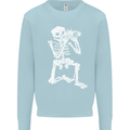 Skeleton Photographer Photography Kids Sweatshirt Jumper Light Blue