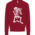 Skeleton Photographer Photography Kids Sweatshirt Jumper Red