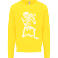 Skeleton Photographer Photography Kids Sweatshirt Jumper Yellow