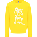 Skeleton Photographer Photography Kids Sweatshirt Jumper Yellow