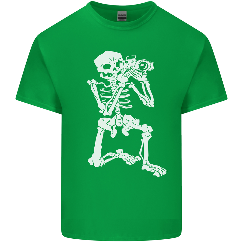 Skeleton Photographer Photography Kids T-Shirt Childrens Irish Green