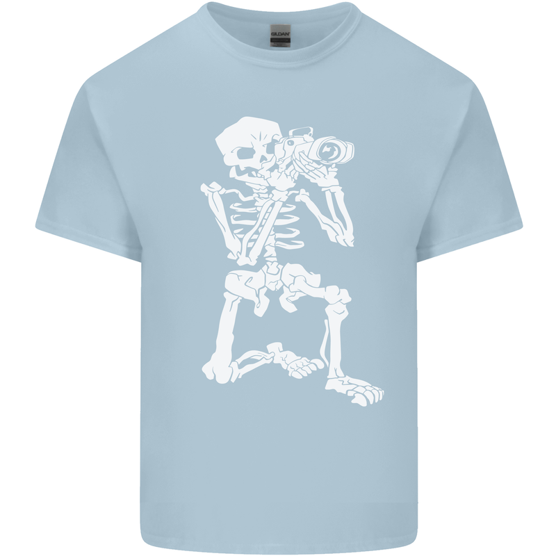 Skeleton Photographer Photography Kids T-Shirt Childrens Light Blue