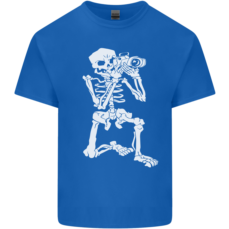 Skeleton Photographer Photography Kids T-Shirt Childrens Royal Blue