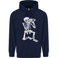 Skeleton Photographer Photography Mens 80% Cotton Hoodie Navy Blue
