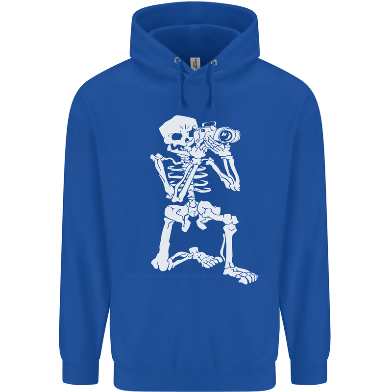 Skeleton Photographer Photography Mens 80% Cotton Hoodie Royal Blue