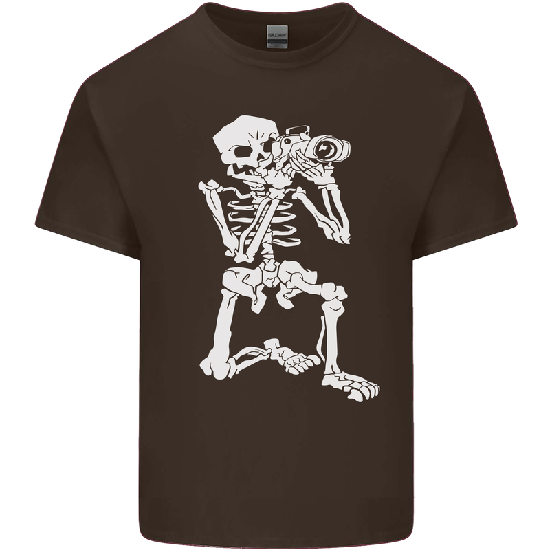 Skeleton Photographer Photography Mens Cotton T-Shirt Tee Top Dark Chocolate