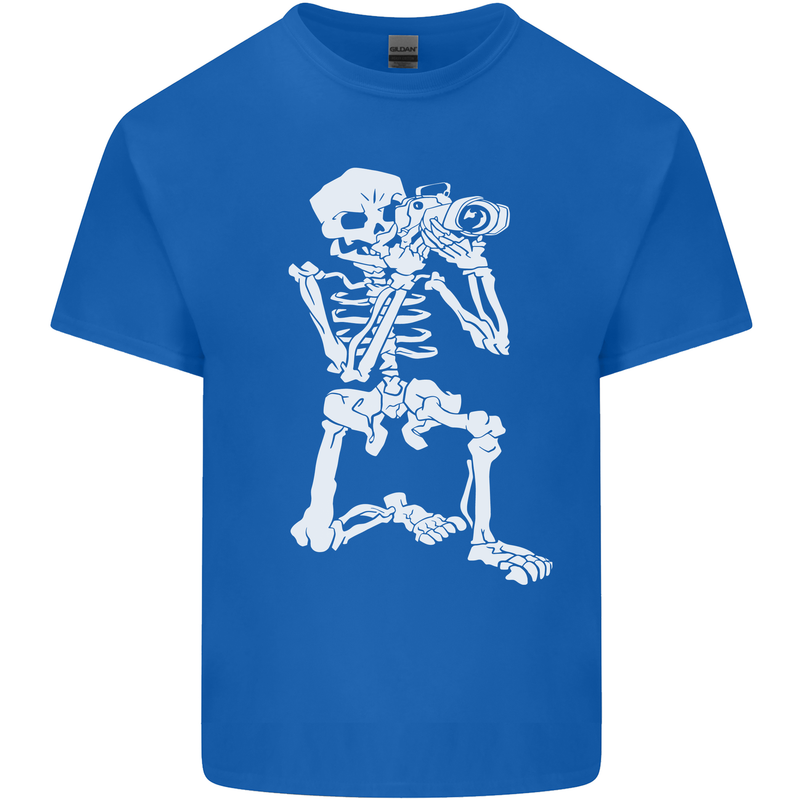 Skeleton Photographer Photography Mens Cotton T-Shirt Tee Top Royal Blue