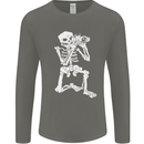 Skeleton Photographer Photography Mens Long Sleeve T-Shirt Charcoal