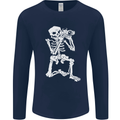 Skeleton Photographer Photography Mens Long Sleeve T-Shirt Navy Blue