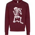 Skeleton Photographer Photography Mens Sweatshirt Jumper Maroon