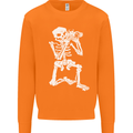 Skeleton Photographer Photography Mens Sweatshirt Jumper Orange