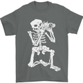 Skeleton Photographer Photography Mens T-Shirt 100% Cotton Charcoal