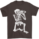 Skeleton Photographer Photography Mens T-Shirt 100% Cotton Dark Chocolate