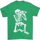 Skeleton Photographer Photography Mens T-Shirt 100% Cotton Irish Green