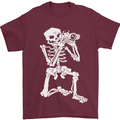 Skeleton Photographer Photography Mens T-Shirt 100% Cotton Maroon