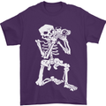 Skeleton Photographer Photography Mens T-Shirt 100% Cotton Purple